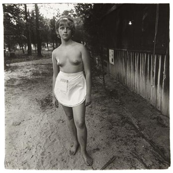 Diane Arbus, A young Waitress at a Nudist Camp, 1963, United States, 35.56 x 35.56 cm