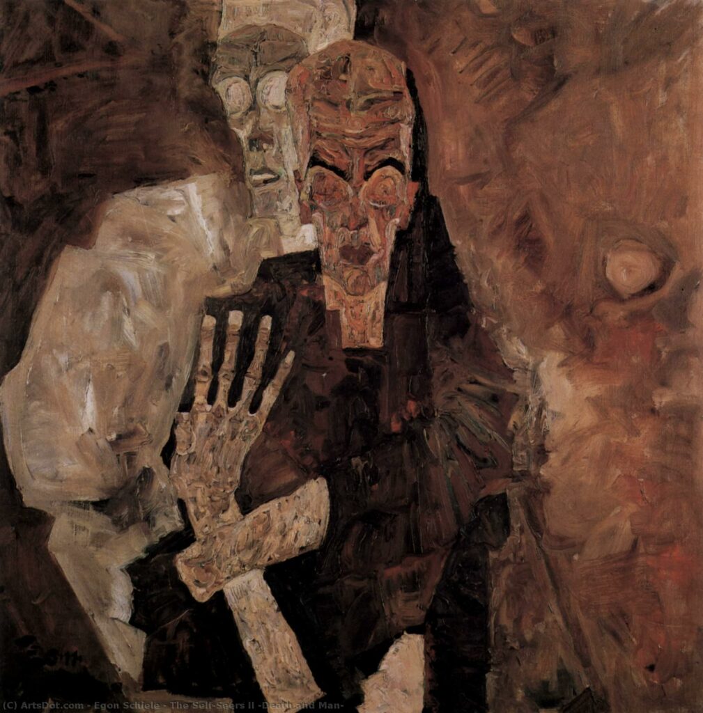 Egon Schiele, Le Voyant II (La Mort et l’Homme), 1911, huile sur toile, Musée Léopold, Vienne