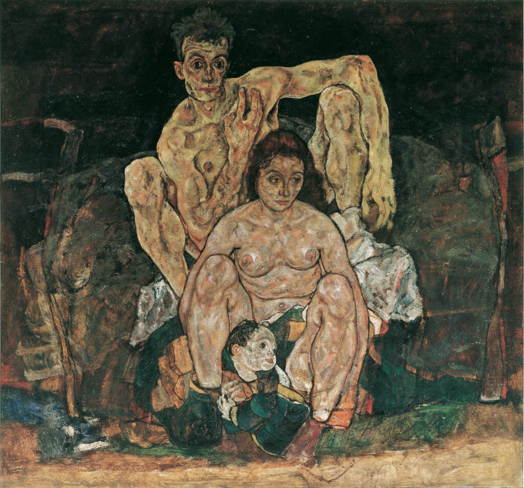 Egon Schiele, La Famille, 1918, huile sur toile, galerie du Belvédère, Vienne